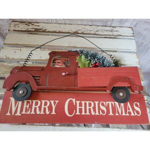 Truck Xmas country folk holiday decor home